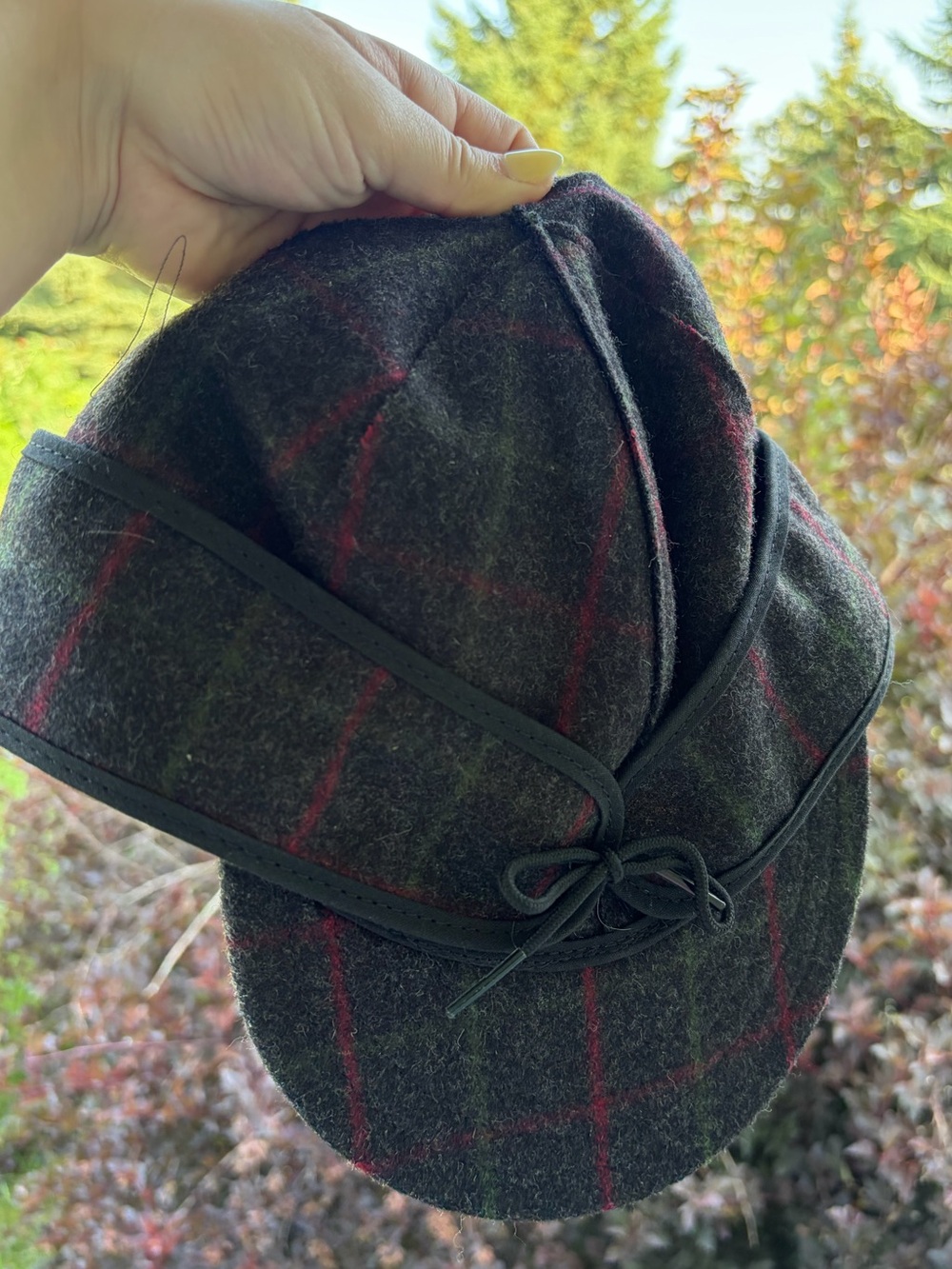 Stormy Kromer the original cap Adirondack plaid pattern wool blend hat